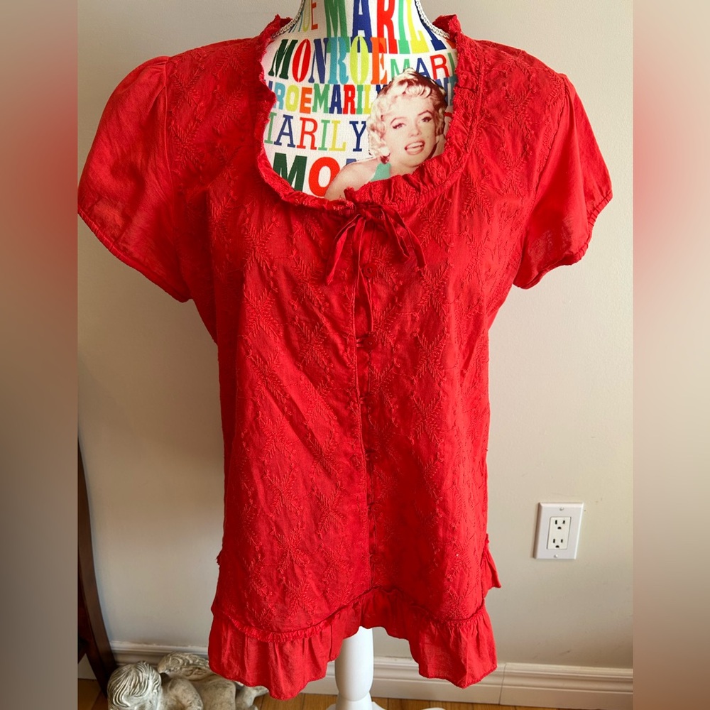Claudia Richard Vibrant Red Blouse
